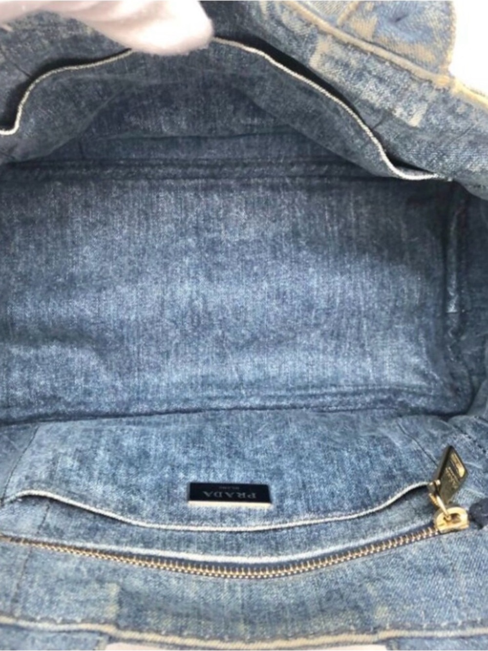 Prada Canapa Tote Vintage Denim Blue - Picture 13 of 15